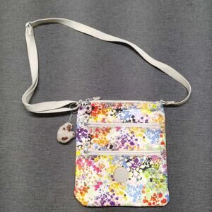 Kipling Crossbody Bag Women's Colorful Abstract Print Shoulder Bag Small Nylon